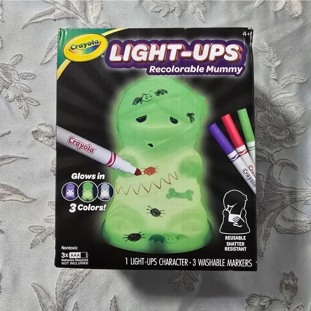 Crayola Light-Ups Mummy Reusable Halloween Craft Toy, Glow in The Dark Night NIB